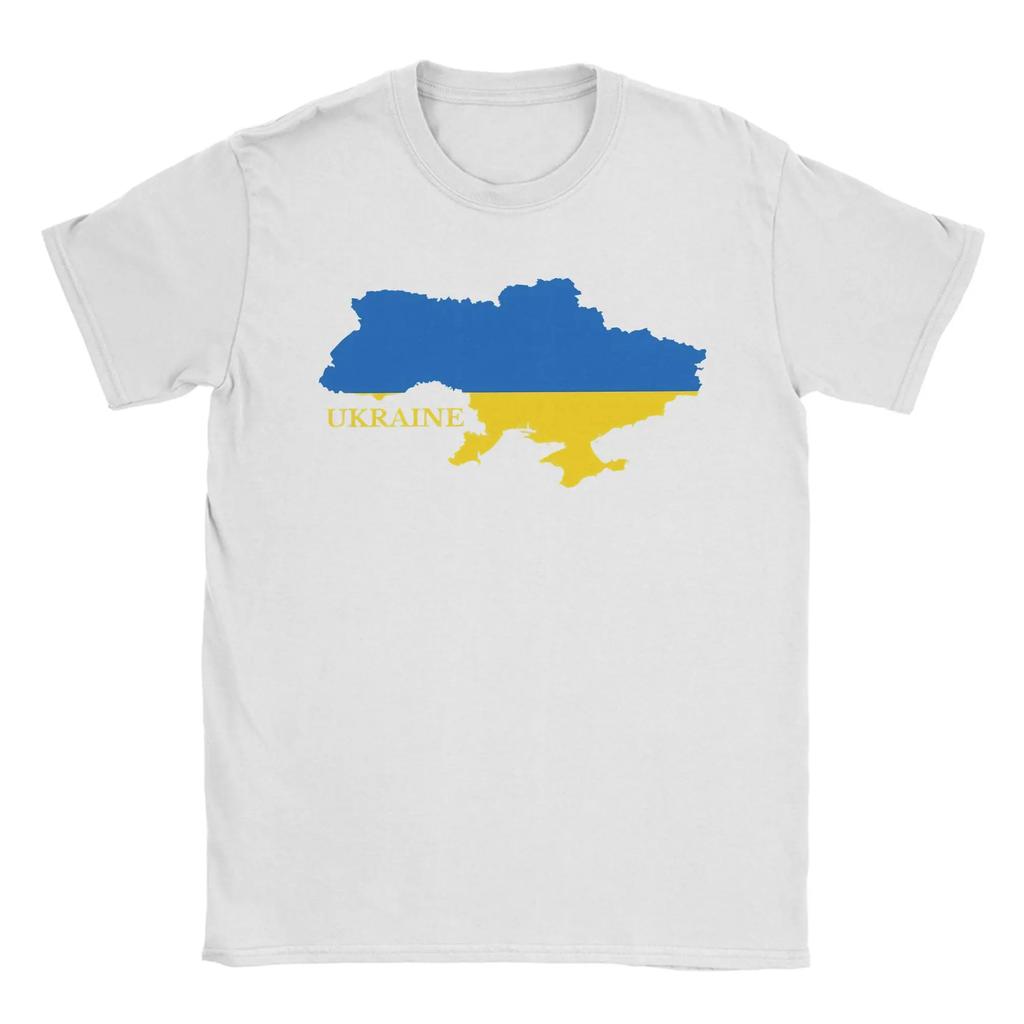 Футболки с картой флага Украины для мужчин Креативные футболки из чистого хлопка с круглым вырезом и короткими рукавами Печатная одежда
