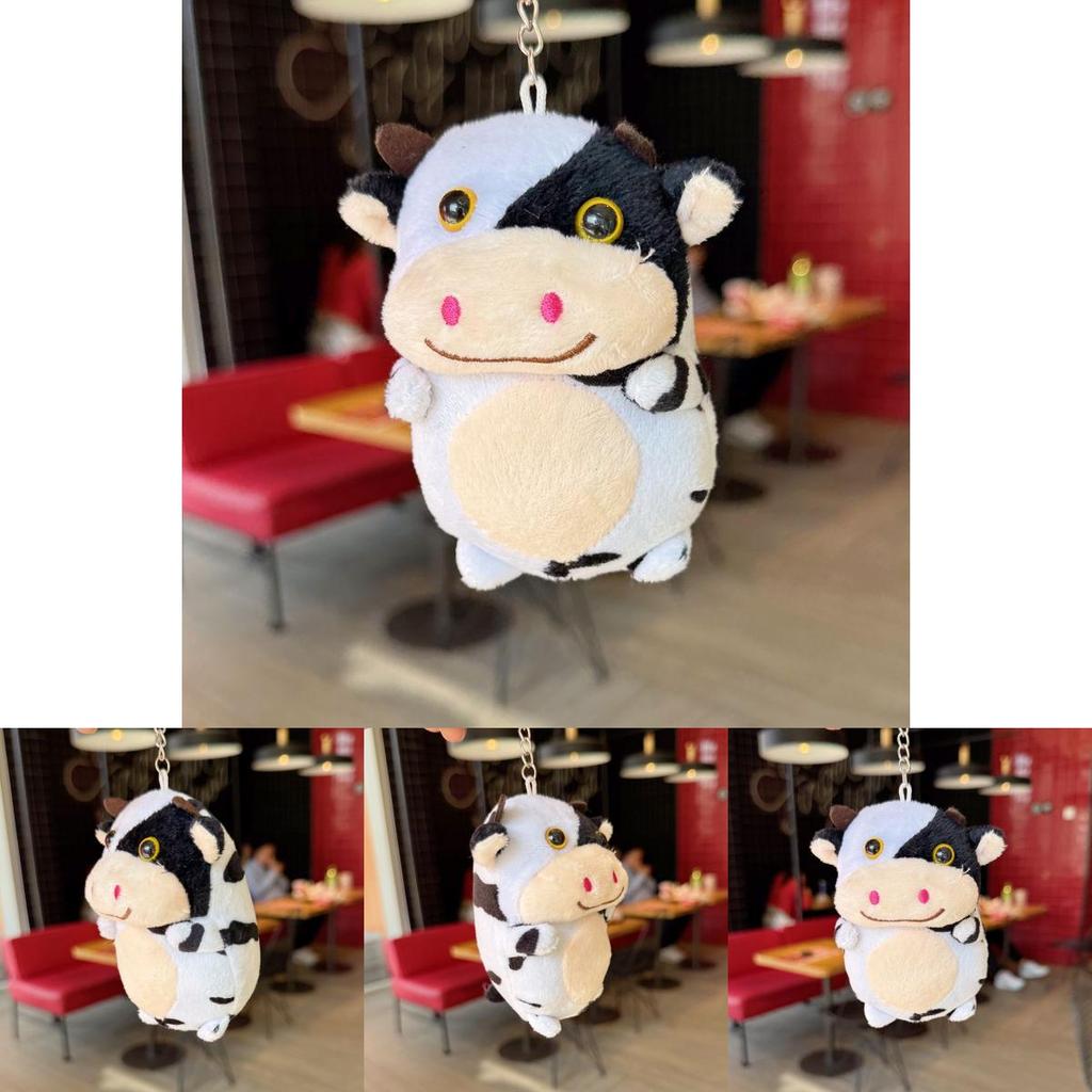 Plush Cow Keychain Cute Animal Pendant For Bags And Gift Giving
