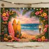 Tropical Beach Background for Parties, Beach Decoration, Sand, Starfish and Shells, Baby Shower Background, Photo Accessories