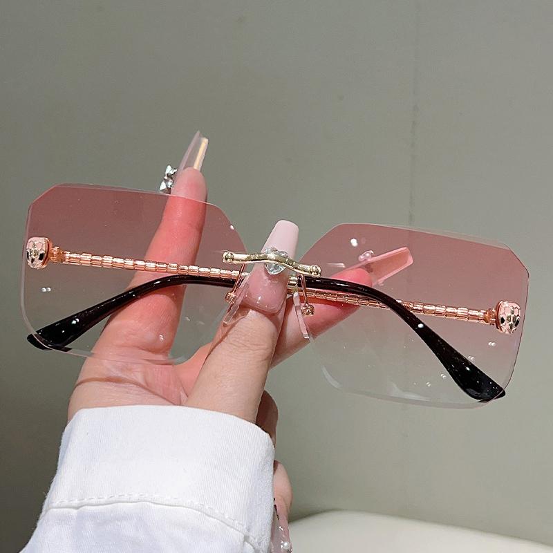 Квадратные солнцезащитные очки без оправы Новинка Модные Градиентные Повседневные Солнцезащитные очки Женские Трендовый Дизайн Роскошного Бренда Декор Оттенки