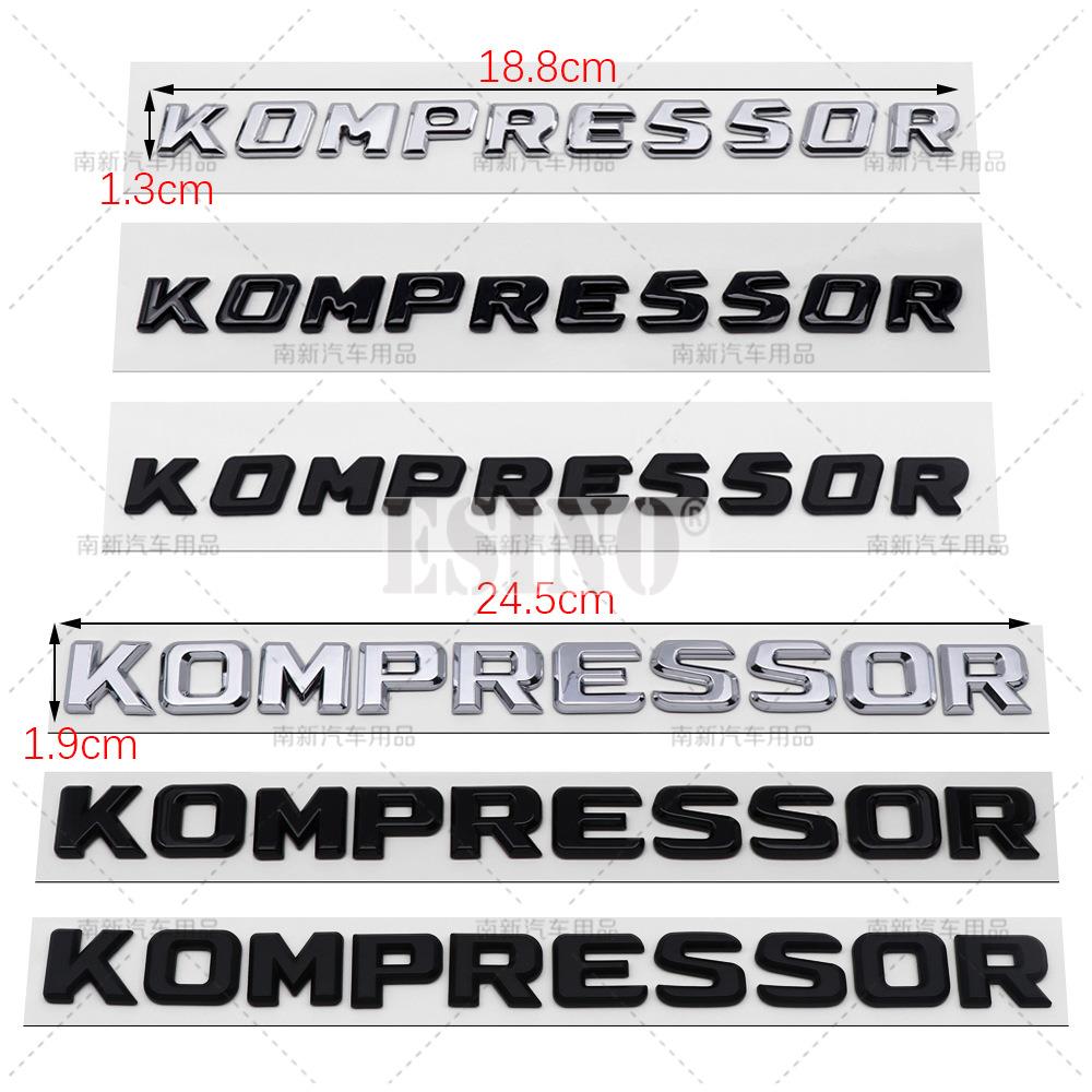 Car Styling Kompressor 3D ABS Chrome Emblem Car Badge Sticker Decal Auto Accessory for Mercedes Benz C200 C260 C300 E2060 E300 AN1