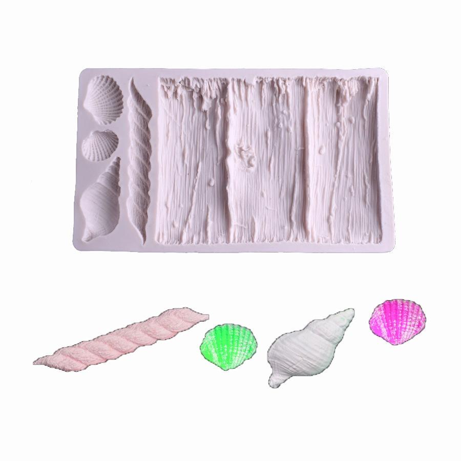 Новая ретро кора раковины силиконовая форма для помадки Diy шоколадная выпечка торт границы украшения формы