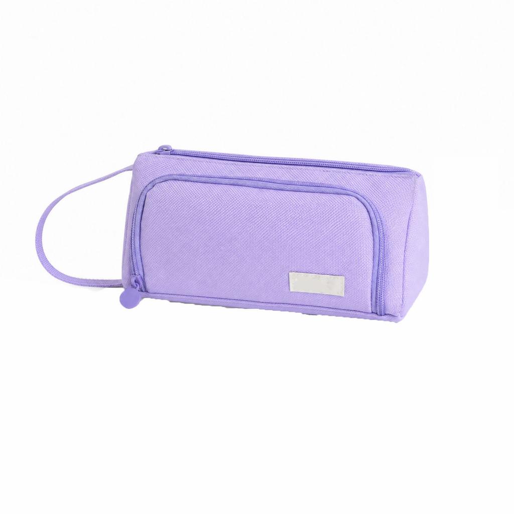 Korean Twill Color Large Capacity Pencil Bag for Students Multifunctional Stationery