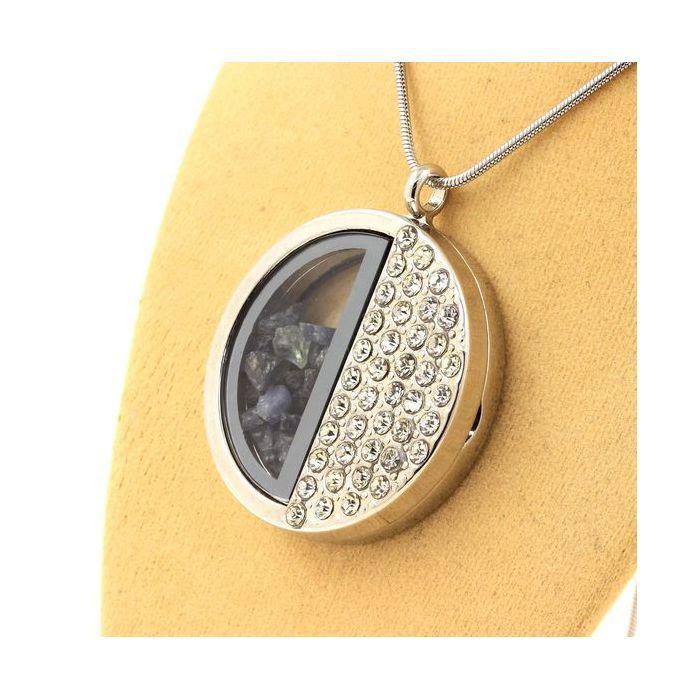 Pierres et Minéraux. Collier Saphir brut. Modèle demi-cercle.