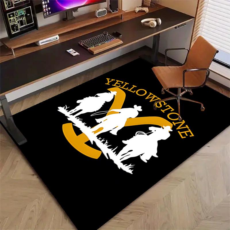 Denim Yellowstone Polyester Carpet, Soft Indoor Mat for Office Chair, Living Room, Computer Desk - Decorative Home Office Rug Design