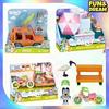 Bluey Ice Cream Cart Bicycle Station Wagon Action Figures Bluey And Friends Anime Figure Kawaii Figures Pvc Birthday Gift Toys