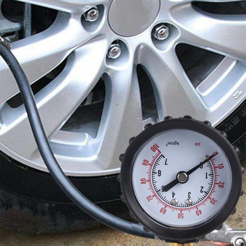 Accurate Rubber Hose Tire Pressure Gauge Dial Type Pressure Instrument Fit for Car Bicycle Motorcycle Truck Tires