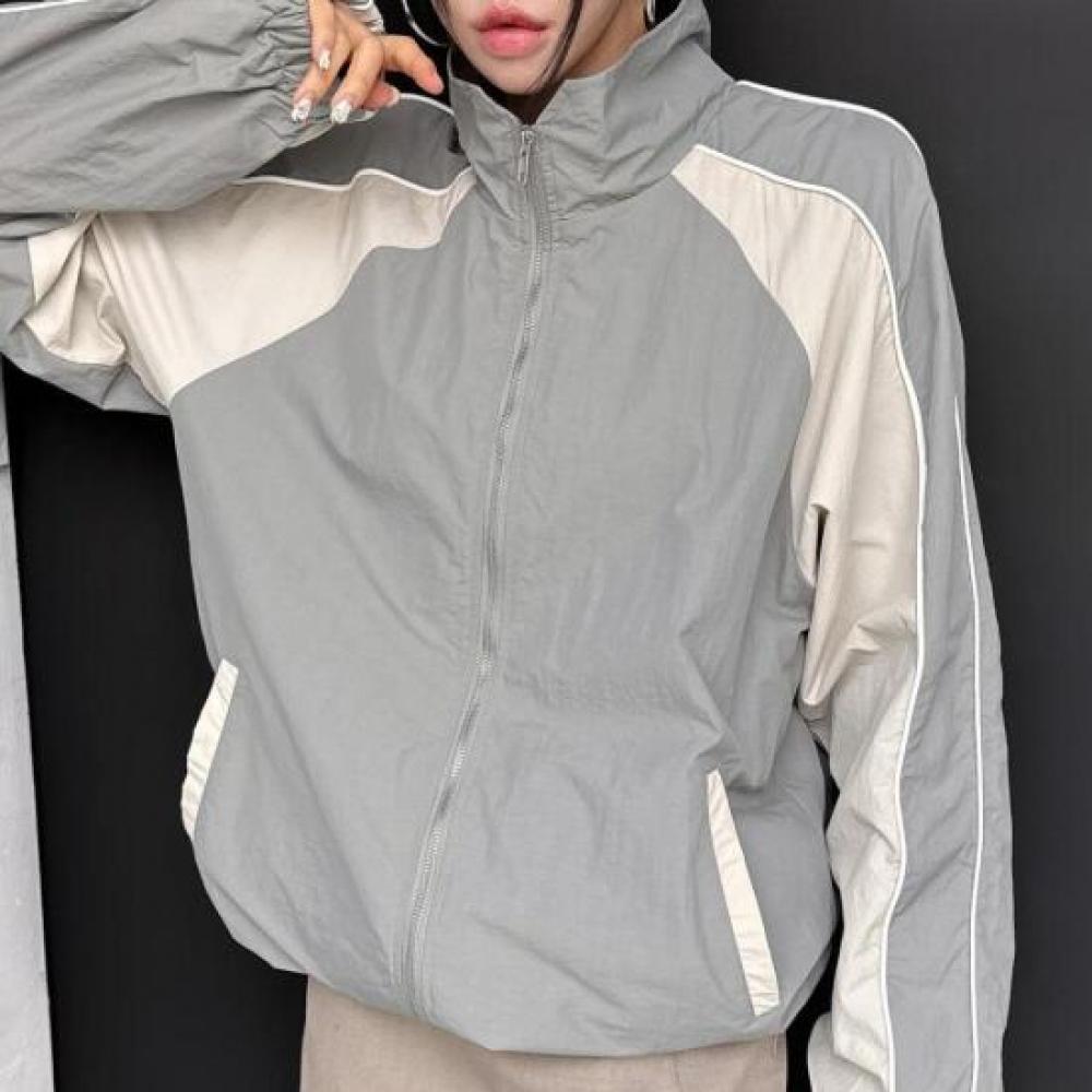 New ArrivalS Open Run Women S High Neck Two Tone Nylon Jacket Zip Up