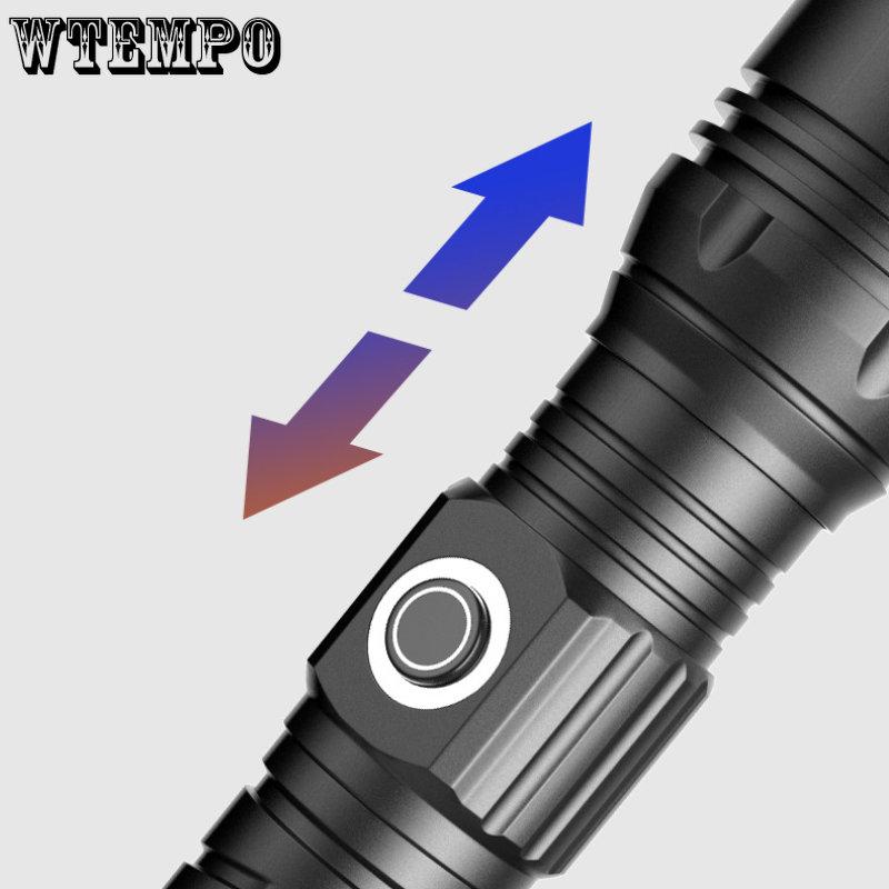 Strong Light Flashlight Type-c Charging Outdoor Emergency Zoom P50 Remote Flashlight Outdoor Searchlight