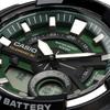 Casio World Time Ana-Digi Quartz Watch AEQ-110W-3A2V Men's Green Sunburst Dial Black