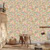 Wallpaper Small Flowers Cream and Green for Living Room and Bedroom 50x1000