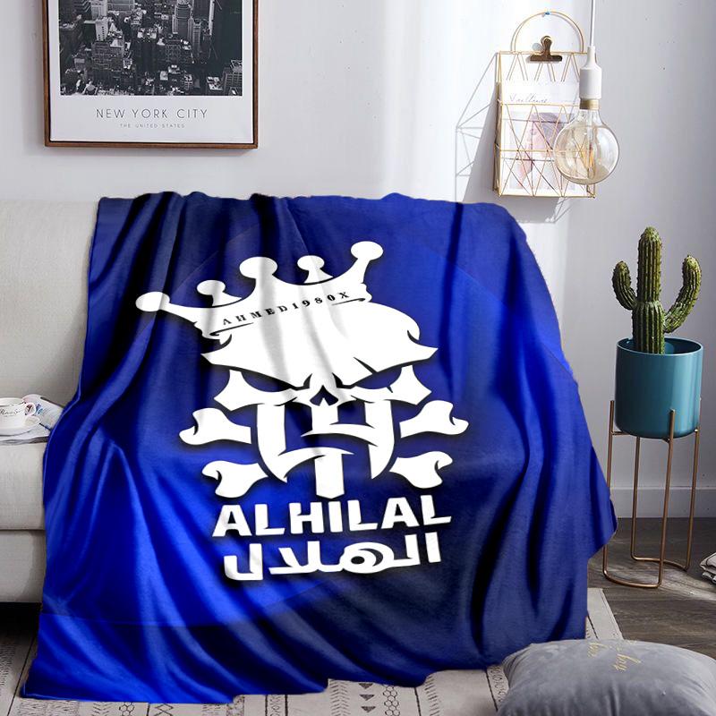 Al Hilal FC Crest Blanket Lightweight Flannel Bedding Blanket Perfect for Travel, Camping, Living Rooms, Offices, Sofas, Fan Christmas gift