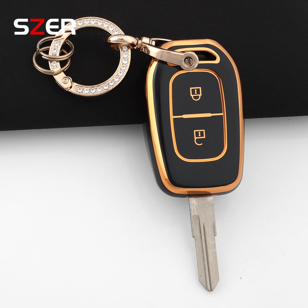 2-кнопочный чехол-держатель для ключа из ТПУ с брелоком для Renault Duster Dokker Logan Stepway Clio 5 Ss2 Для Dacia Sandero Stepway Logan