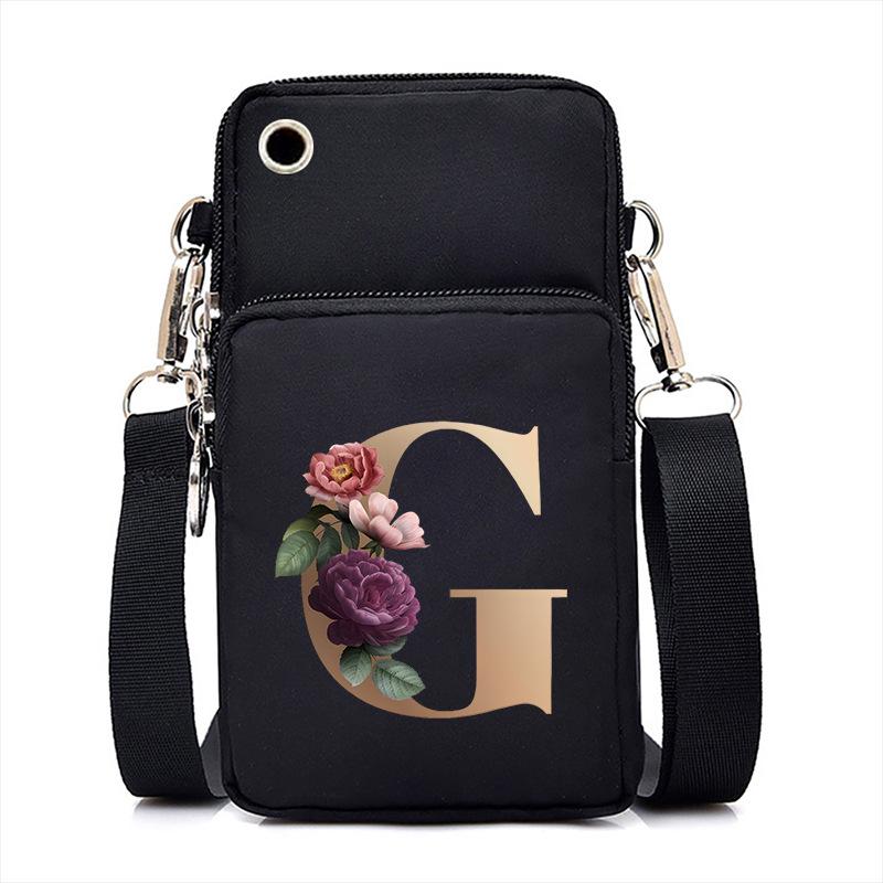 Alphabet Letter Printing Oblique Span Small Bag Multifunctional Portable Casual Mobile Phone Bag