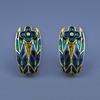 Fashion Earrings for Women Cyan Flower Earrings Elegant Wedding Party Classic Flower Handmade Enamel Jewelry Wedding Earrings