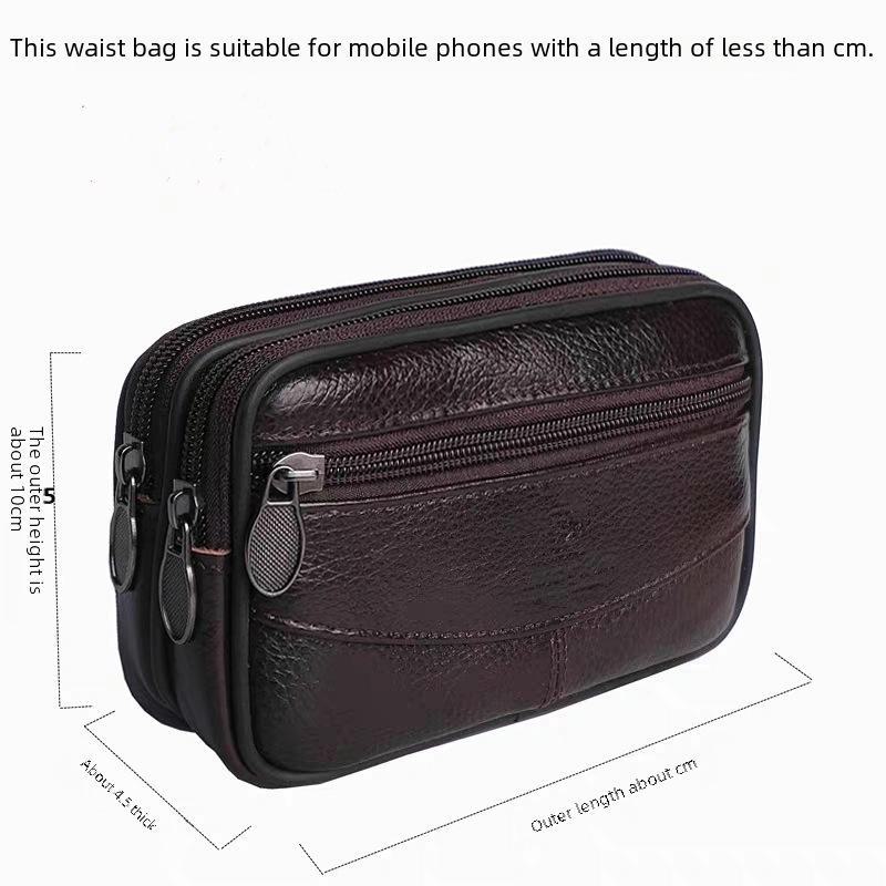 Мужская поясная сумка из натуральной кожи для телефона для строителей