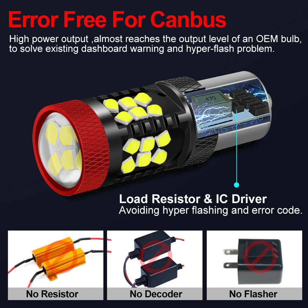 CANBUS Т20 Светодиодные лампы для поворотных фар и стоп-фар, 7443 7440 W21/5W LED W21W P21W Py21W BAU15S BA15S BAY15D 1156 P21/5W P21/7W