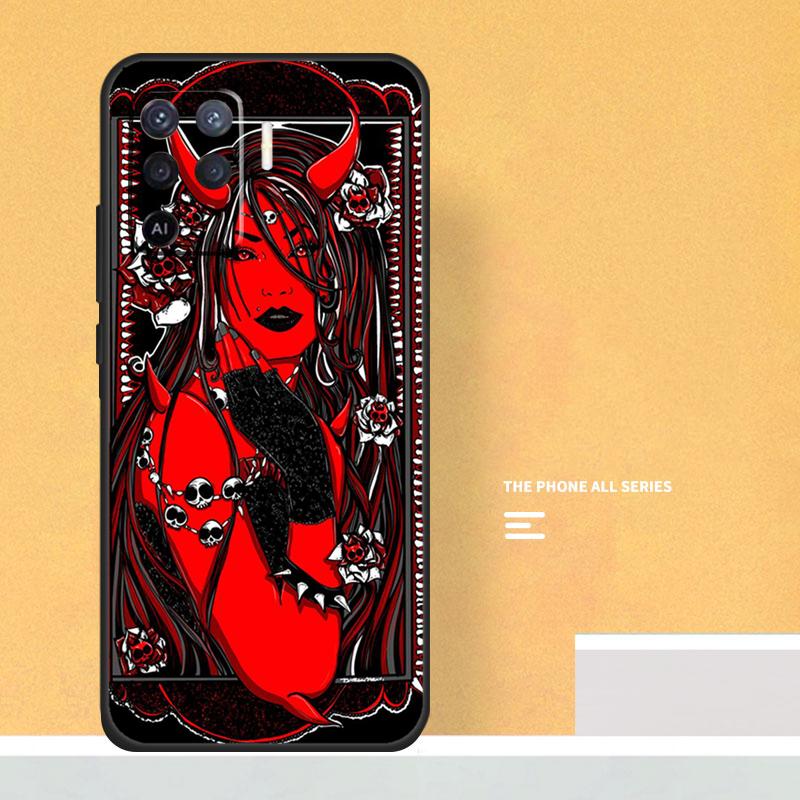 Devil Woman Case For Oppo A5 A6 Pro A16 A76 A96 A17 A57 A40 A60 A80 A98 A58 A78 A18 A38 A54 A74 A94 A15