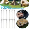 4-20PCS 12cm Tent Ground Stakes with Hole Hiking Tent Nails Stainless Steel Camping Tent Spikes for Camping Canopy Awning