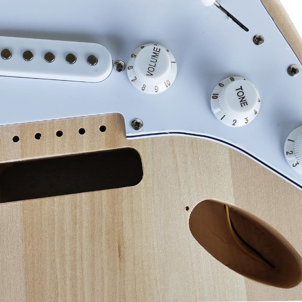 Полный набор электрогитары Diy ST, корпус из липы, необработанный гриф, все оборудование