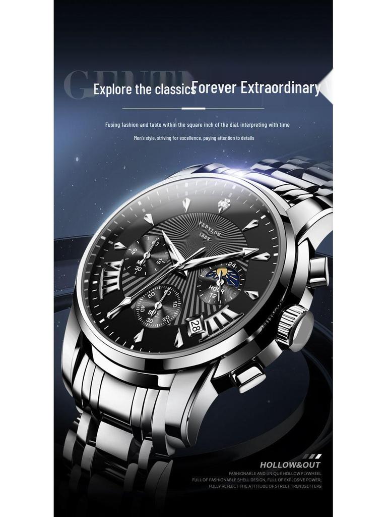 Fortilon Swiss Полностью Автоматические Мужские Скелетон Часы - Водонепроницаемые, Люминесцентные, Оснащенные Календарем Деловые Часы