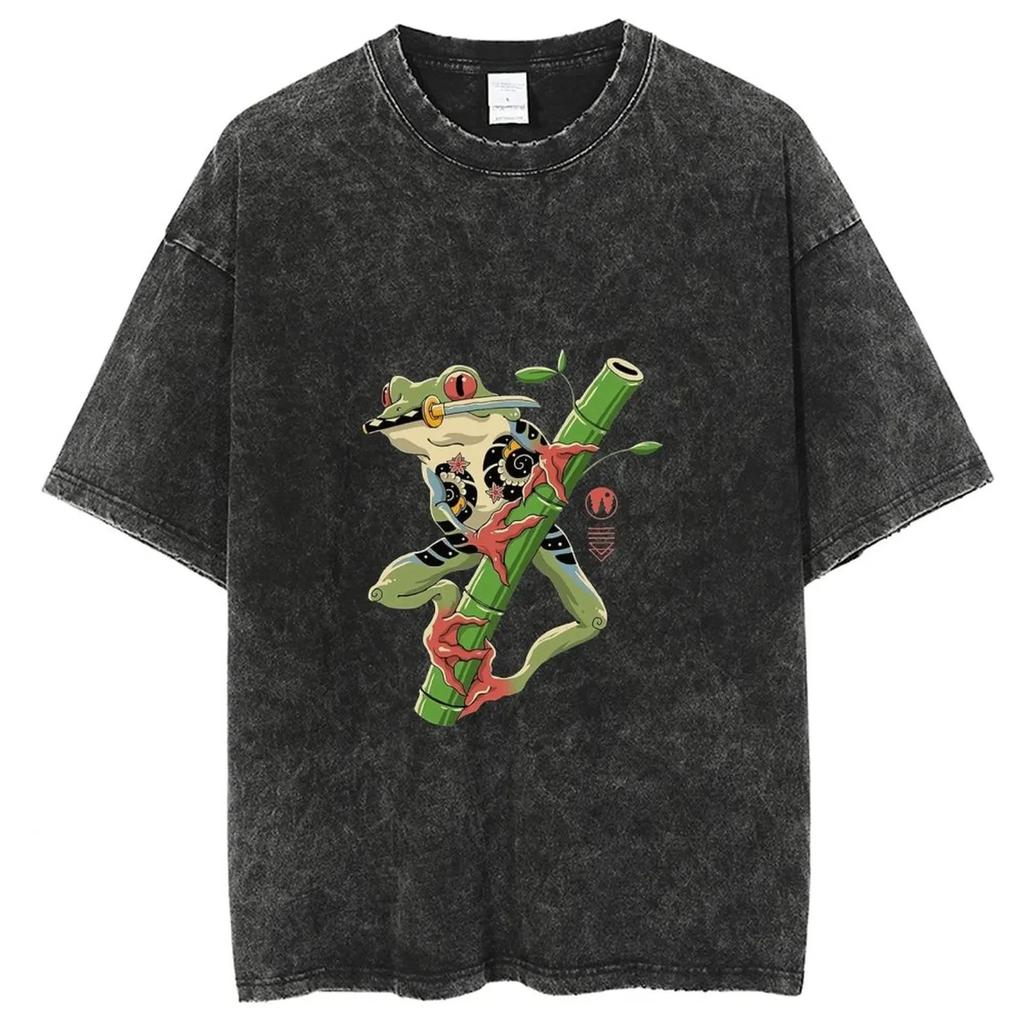 Футболка Cow Adventure с принтом, короткий рукав, выстиранный хлопок, джинсовая футболка, мужская футболка Y2K, одежда, топ, футболка