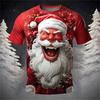 Christmas T Shirts Men 3D Rave Santa Printed Women's T-shirt Hot Sale Xmas Part Holiday Short Sleeve Men's Tops Fashion Oversize Clothes