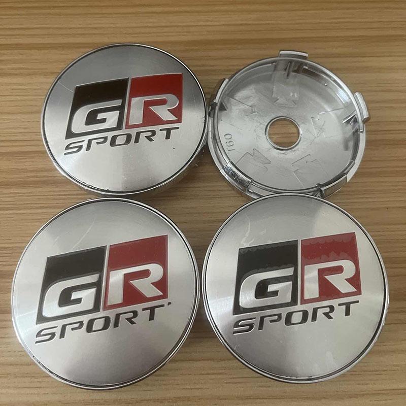 4Pcs 56mm 60mm GR Car Emblem Wheel Hub Center Cap Sticker Covers Universal Accessories