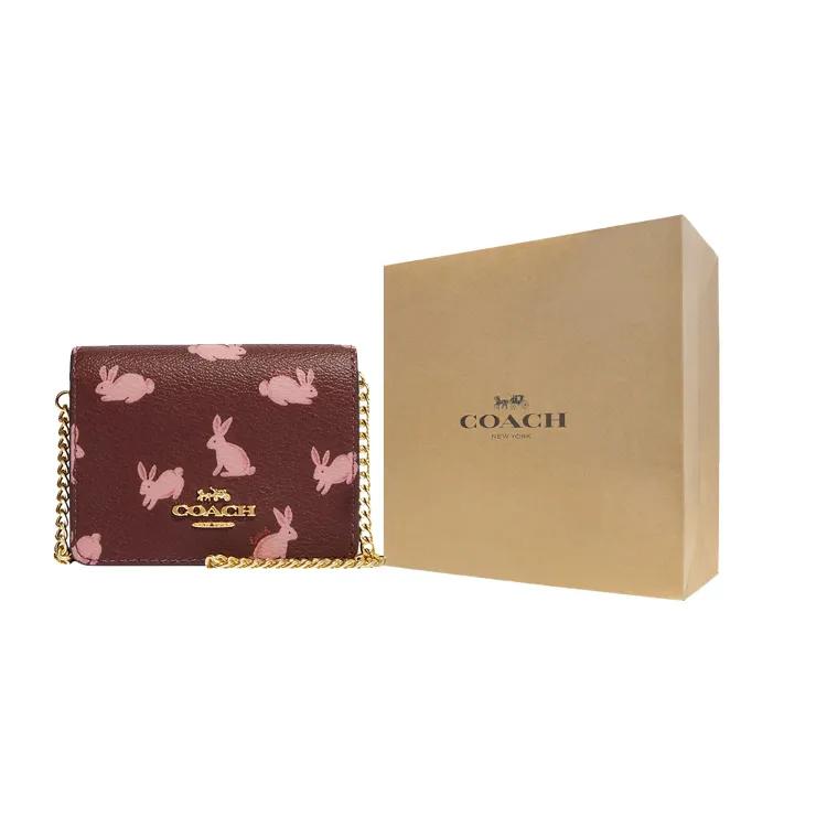 COACH Millie Coated Canvas Smooth Leather Handbags Mini Women's Burgundy (Unisex) Wallets CF527 IMMZI