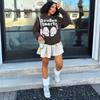Broken Planet Oversized Hooded Sweatshirt With Puff Print Graphic Streetwear Unisex Casual Pullover Teens