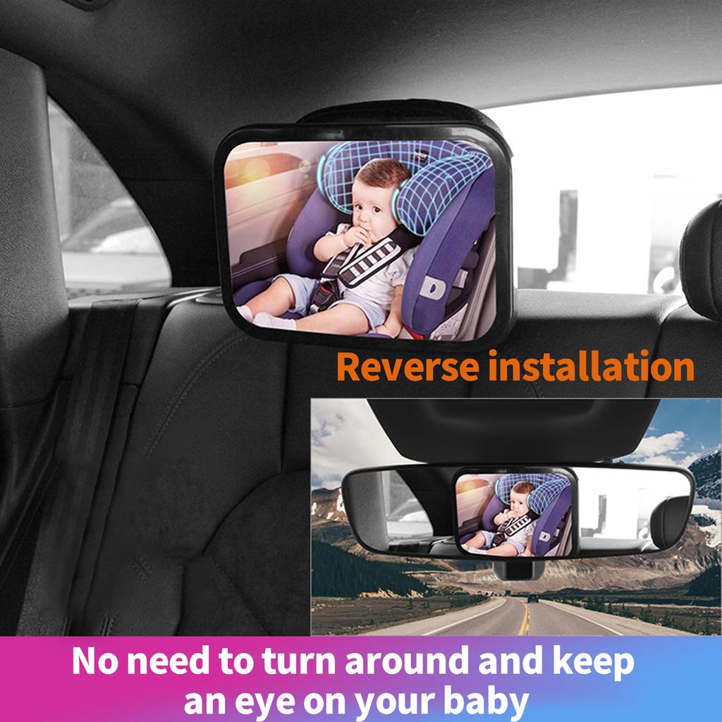 Baby Car Mirror with Light Remote Controller Acrylic Adjustable Baby Mirror for Car Observe Baby " S