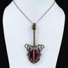 Кулон с ограненным кашмирским рубином, подвеска из медной проволоки, подвеска с драгоценным камнем, гитарная бижутерия, этническая подвеска, медная бижутерия ручной работы, подарок для мамы