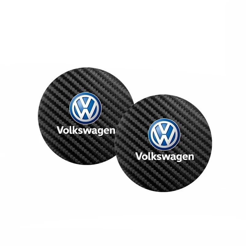 Car Emblem Anti-Slip Pad Water Cup Mat Holder Drink Coaster For VW R Line GTI Polo Golf Passat CC Tiguan Arteon Touareg Scirocco