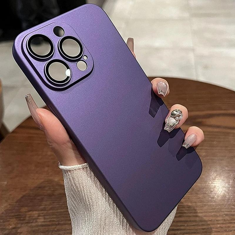 Роскошный оригинальный матовый прочный чехол-броня для iPhone 17 16 15 14 13 12 11 17 Pro Max Plus, тонкий чехол с защитой камеры из стекла