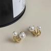 Women Light Luxury Minimalist Geometric Pearl Earrings Elegant 3D Stud Earrings Accessories Gift