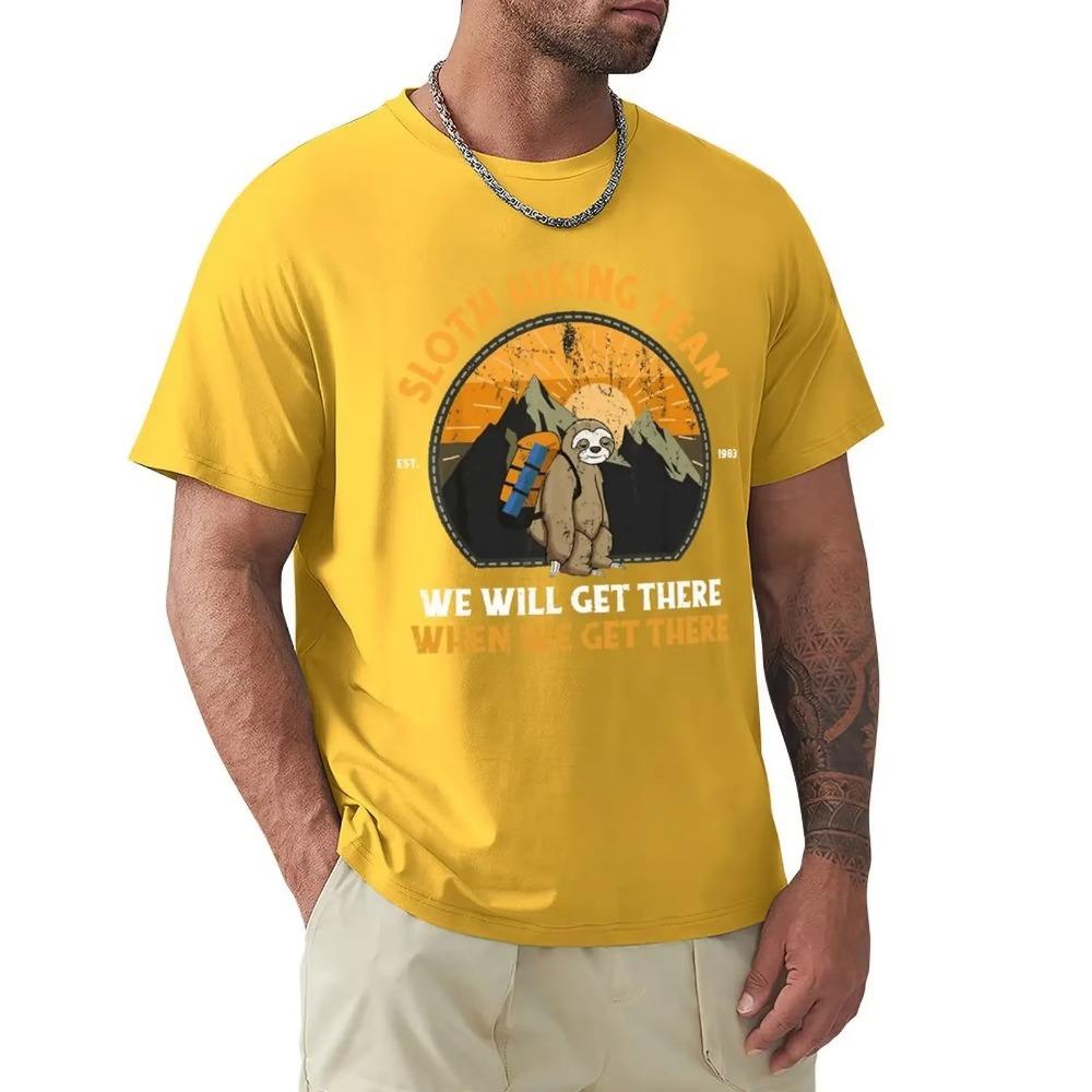 Футболка Sloth Hiking Sloth Hiking Team Футболка Harajuku с коротким рукавом Футболка с графикой из 100% хлопка