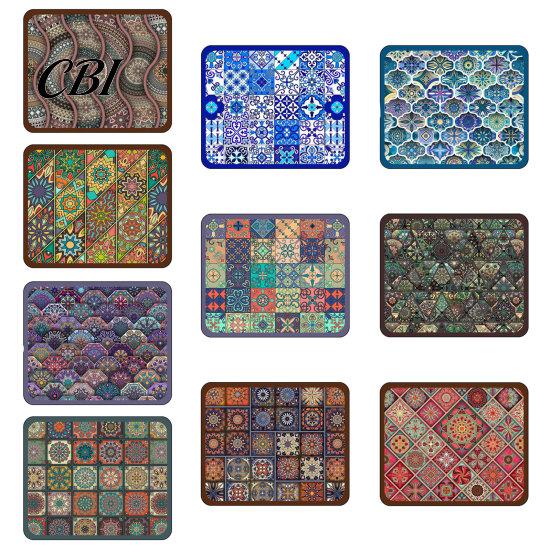 Machine Washable Drying Mat Bohemian Dish Mat, Super Absorbent Diatomaceous Earth Drainer Kitchen Sink Non-Slip Colorful Ethnic Heat Insulation