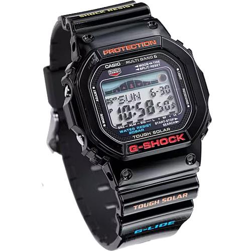 Casio Мужские часы G-SHOCK GWX-5600-1JF [G-SHOCK G-LIDE MULTIBAND6] круглые черные цифровые из смолы