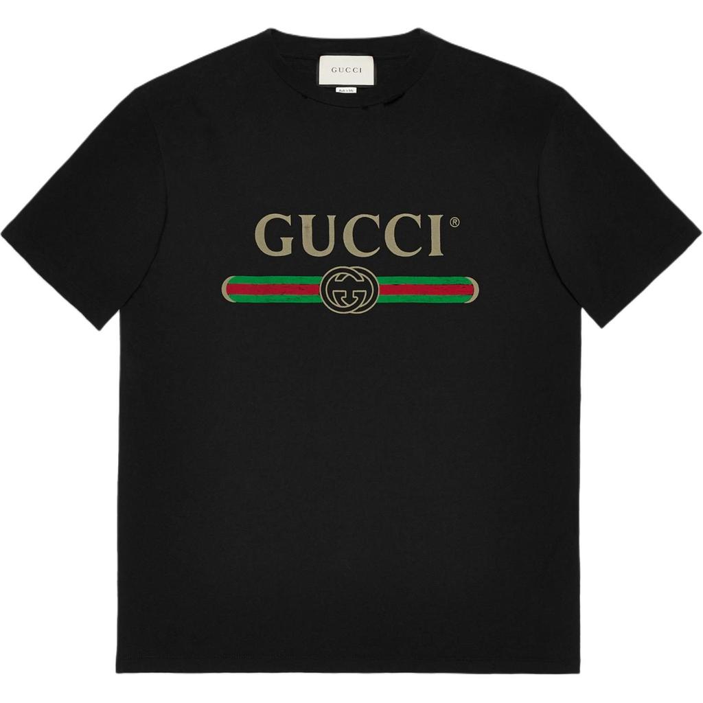 Gucci Хлопковая футболка с interlocking G Черная 457095-X5L89-1948