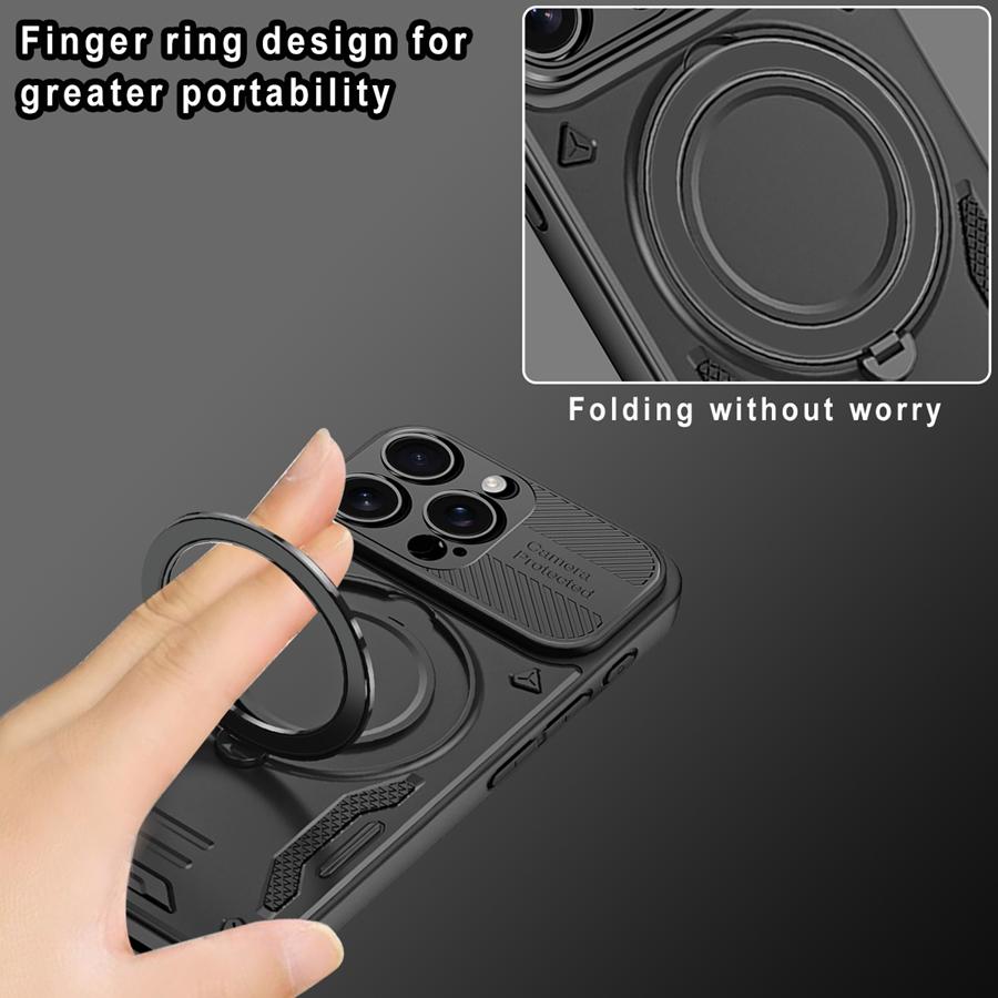 Прочный противоударный магнитный чехол-броня для Apple iPhone 11 12 13 14 15 16 17 Pro Max Plus Air Держатель-кольцо Стенд Чехол для телефона