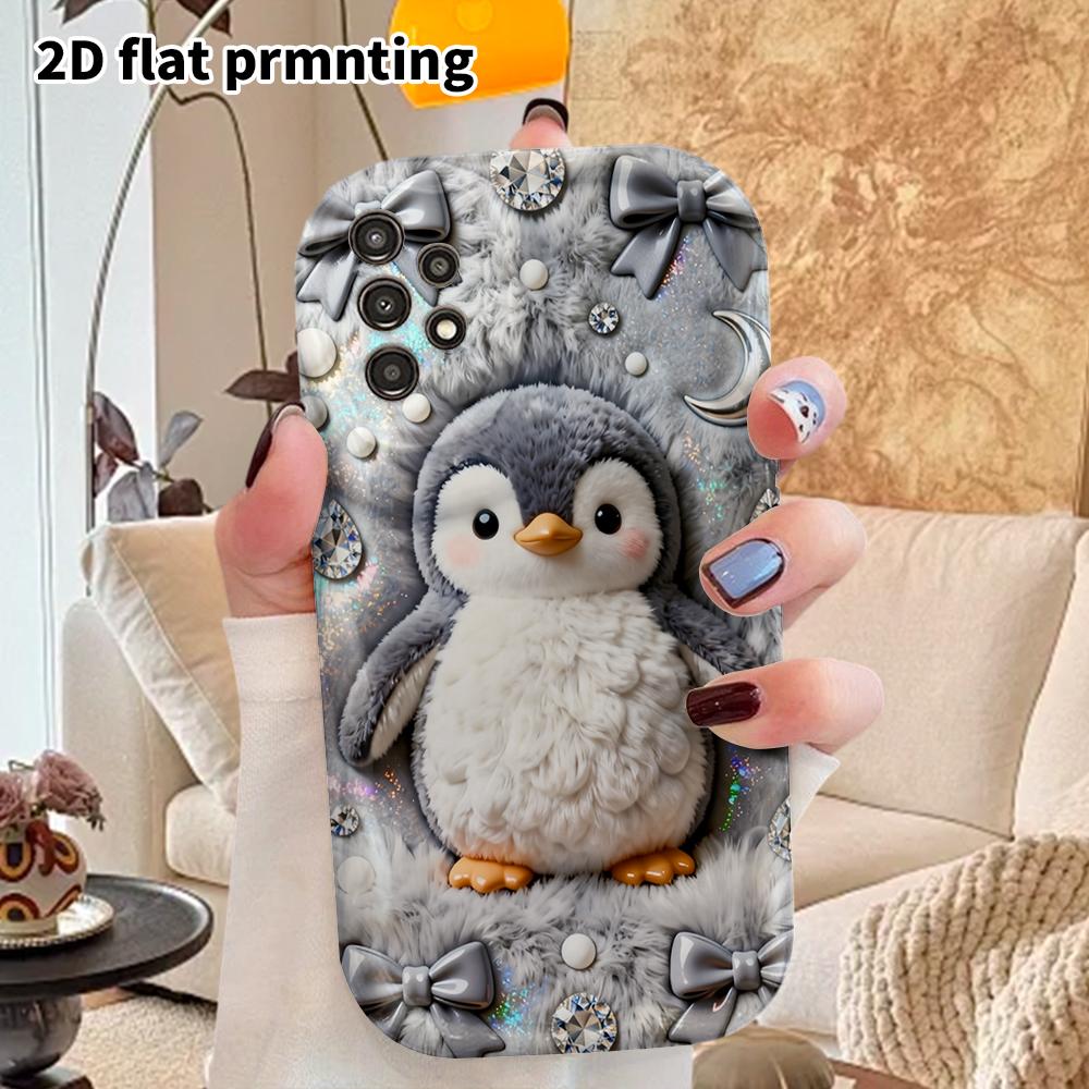 Чехол для телефона: 2D Плоский Защитный Чехол для Samsung Galaxy A34 A35 M05 M06 S20 S22 S21 FE Plus 5G, Стиль для Пары, Плюшевый Пингвинёнок, Рождество и Хэллоуин