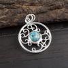 Кулон из голубой медной бирюзы, Кулон из драгоценного камня ручной работы, Кулон из стерлингового серебра 925 пробы, Антикварное украшение, Для подарка на помолвку