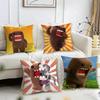 Милая наволочка на подушку Domo-kun, двусторонняя, плюшевая – Для машины, дивана, спальни, идеальна в качестве подарка.