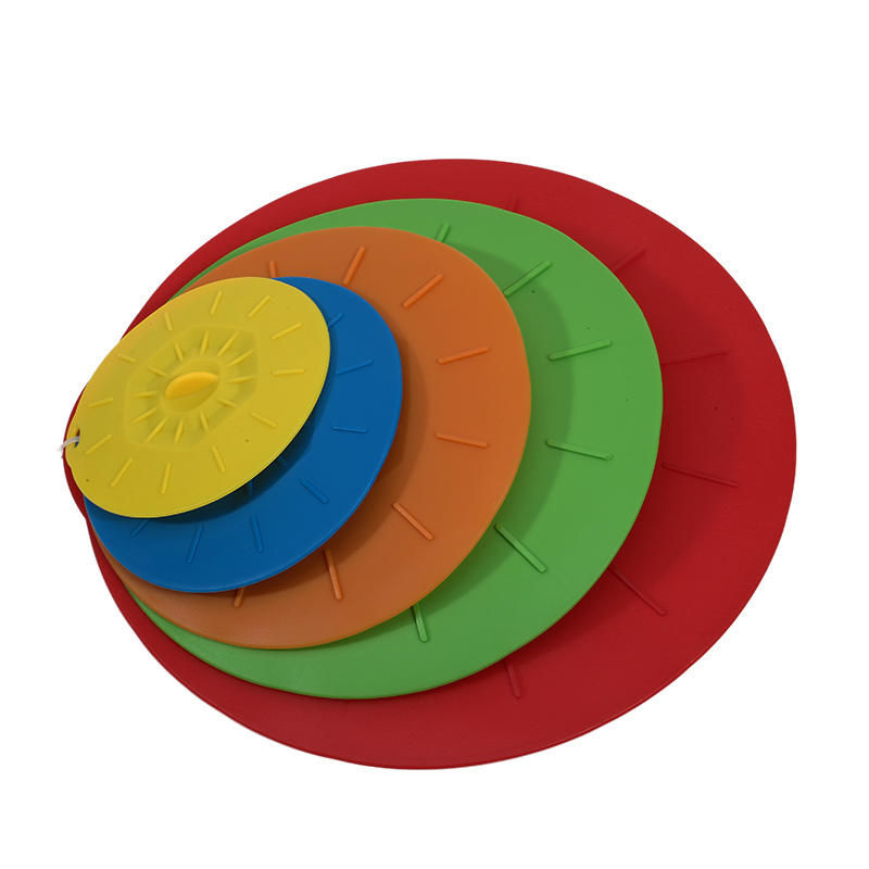 5pcs Reusable Universal Silicone Leak Proof Fresh-keeping Lid Easy Sealer Bowl Can Pan Pot Anti Overflow Cover Kitchen Cookware Accessories