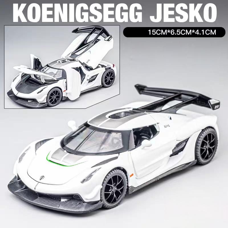 Koenigsegg Jesko Attack Суперкар Симуляция Литые и Игрушечные Транспортные Средства Звуки и Свет Машинка с Инерционным Двигателем 1:32 Подарки из сплава для детей