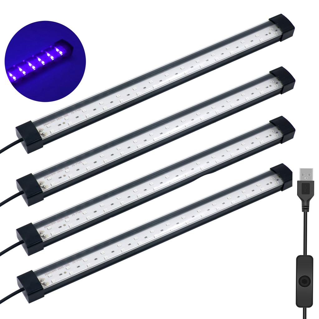 365-395nm Black Light Bar 10W UV Lamp 5V USB Plug with Switch UV Strip Lights LED Blacklight for Glow Party Halloween Lighting