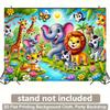 2D printed background cloth, 1 piece, jungle animal joyful gathering wall covering cloth