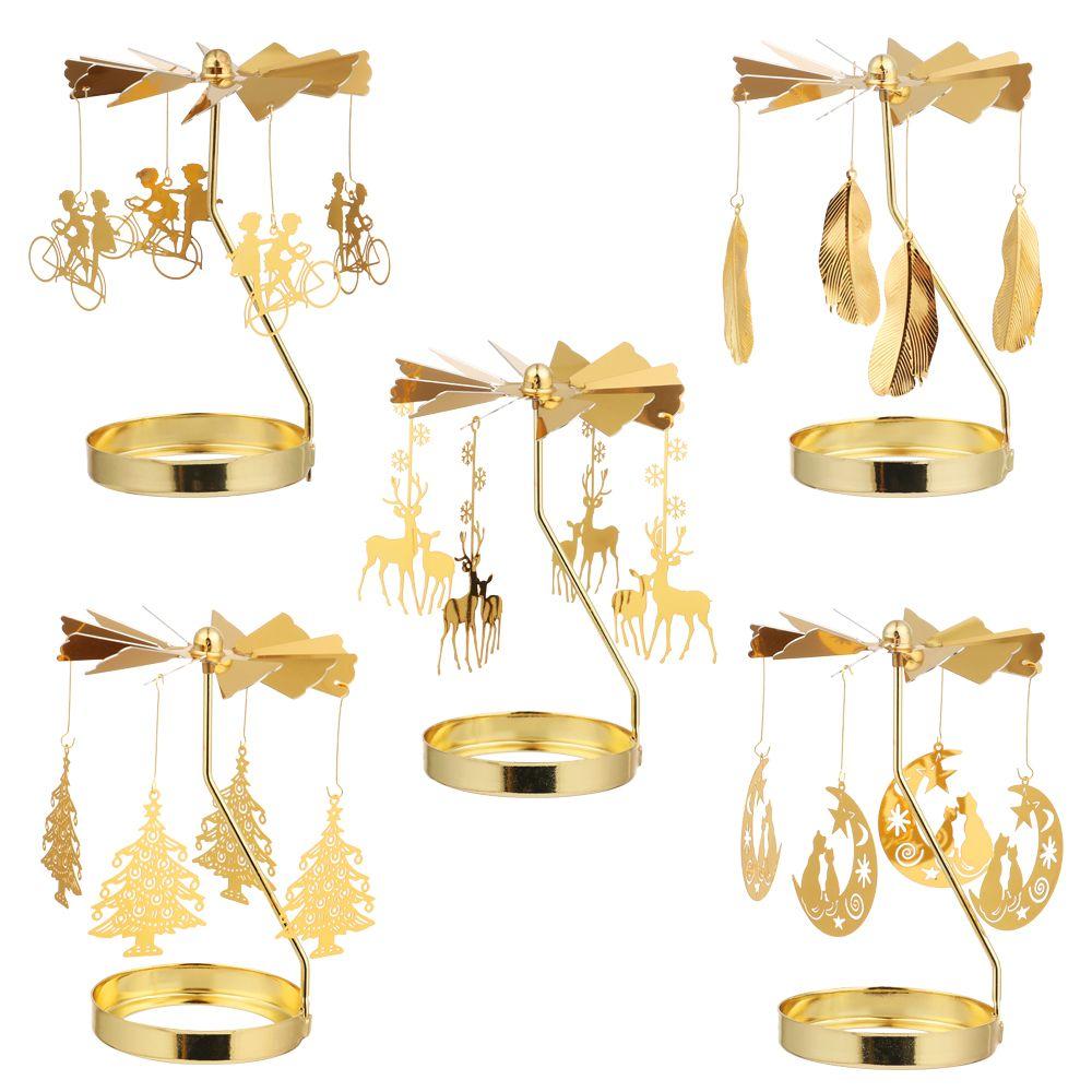 Украшение Рождественские принадлежности Свадьба Романтический вращающийся подсвечник Подсвечники Держатель для свечей