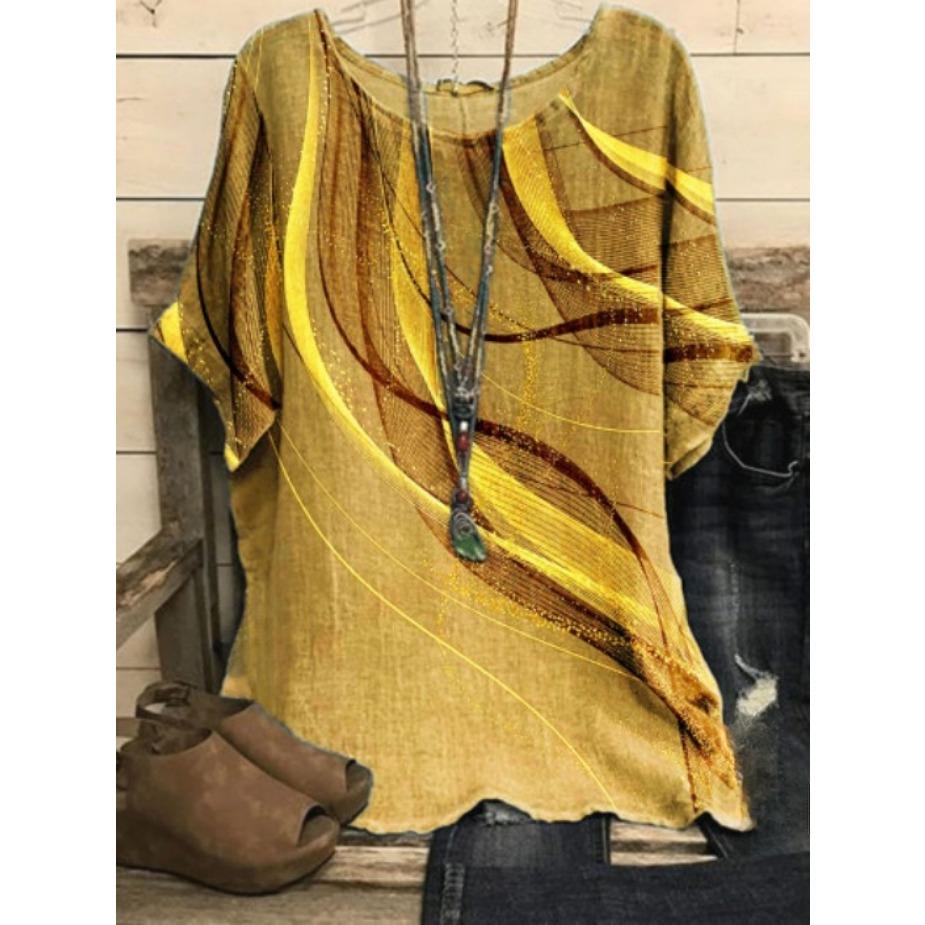 Весна Лето Топы Женские Повседневные 3D Кошка Животное Принт Футболка Винтаж Свободная Футболка С Коротким Рукавом Плюс Размер