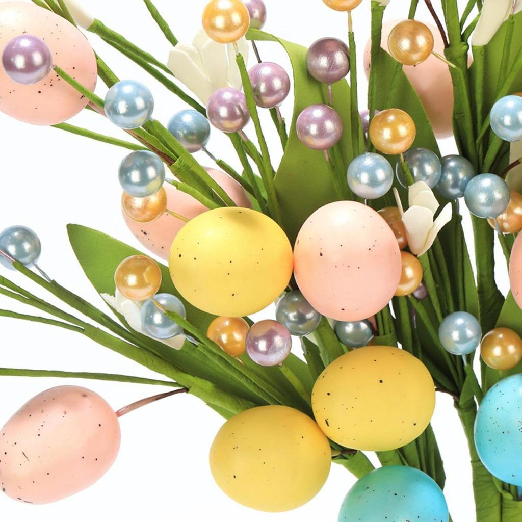 1x Easter Tree Branch Decor Artificial Decorative Simulated Berry Cuttings Egg Flower Pick
